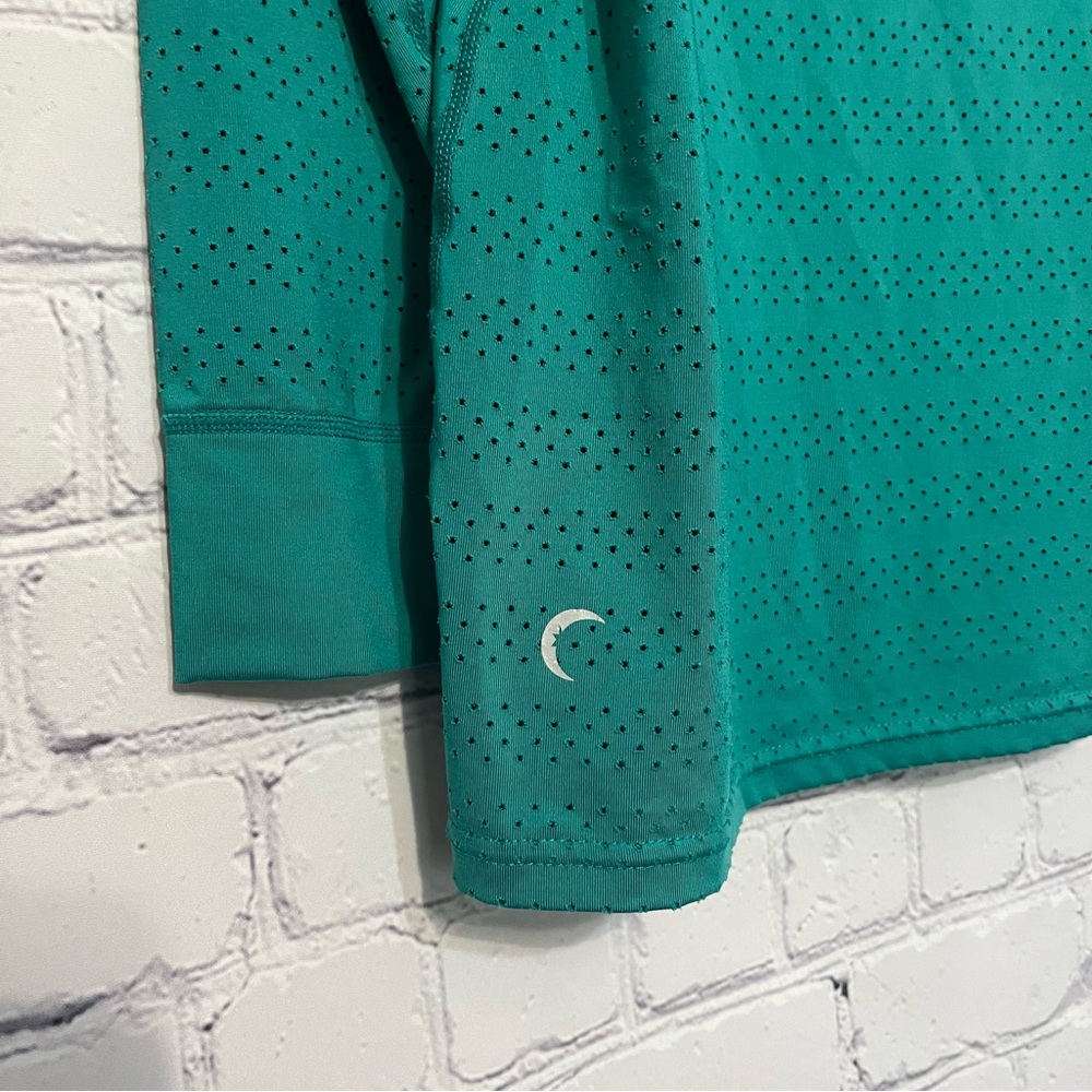 Zyia Long Sleeve Activewear Shirt Women's XL Chill Perforated Teal Gym Workout - Picture 8 of 9